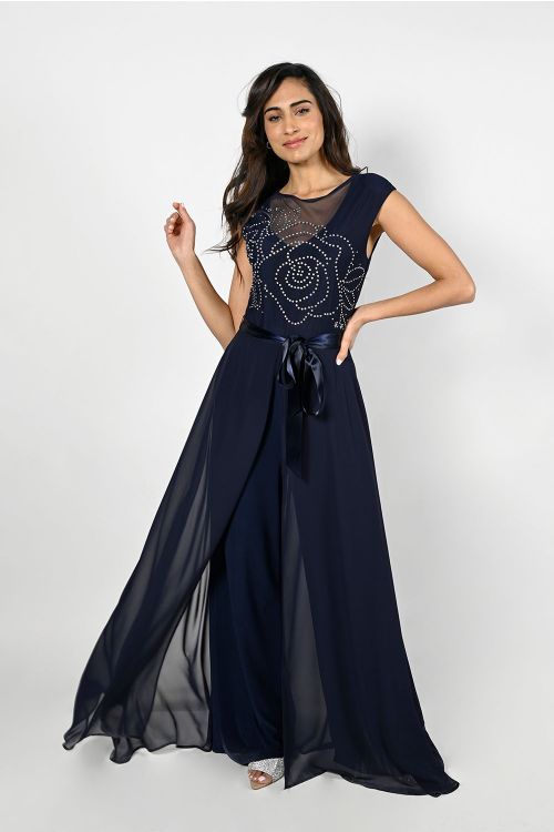 Frank Lyman Midnight Blue Jumpsuit Style 229125