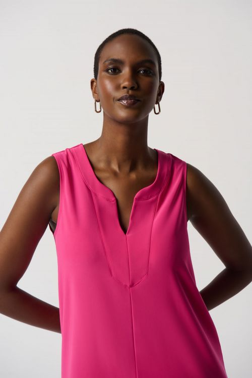 Joseph Ribkoff Dazzle Pink Sleeveless A-Line Top Style 231137