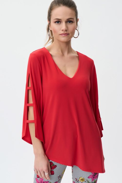 Joseph Ribkoff Magma Red Tunic Style 231156