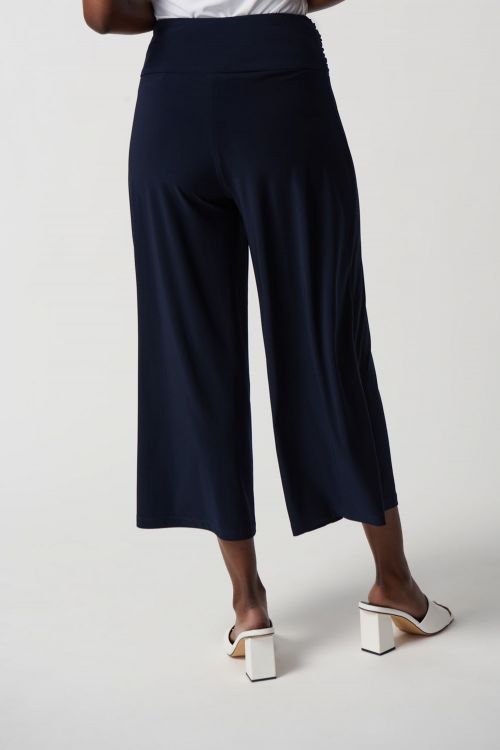 Joseph Ribkoff Midnight Blue Solid Silky Knit Culotte Pants Style 231251