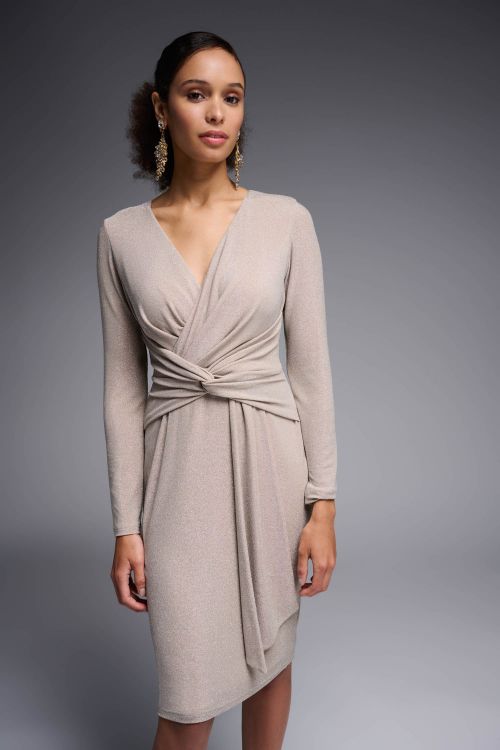 Joseph Ribkoff Champagne Wrap Dress Style 231763