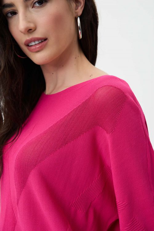 Joseph Ribkoff Dazzle Pink Knit Top Style 231950