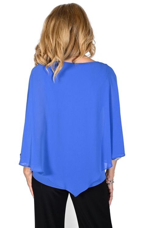 Frank Lyman Blue V-Neck Top Style 232141