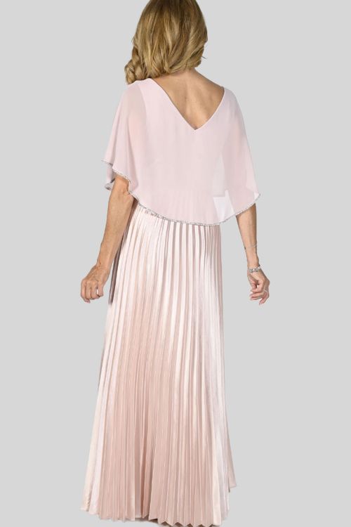 Frank Lyman Blush Maxi Pleated Dress Style 232211