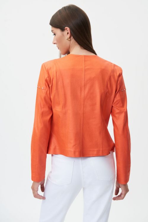 Joseph Ribkoff Faux Suede Orange Jacket Style 232904