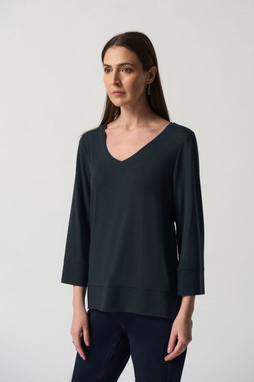 Joseph Ribkoff Black Boxy Jersey Top Style 233049