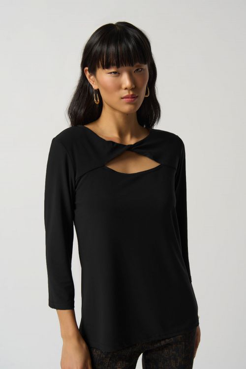 Joseph Ribkoff Black Reversible Open Bust Top Style 233054