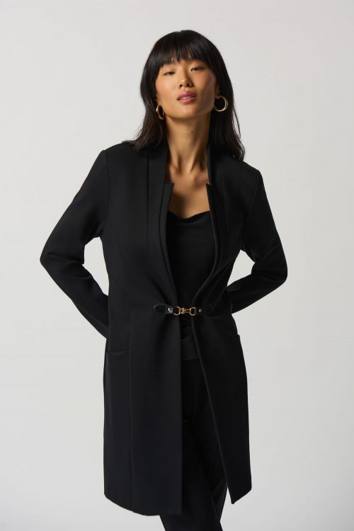 Joseph Ribkoff Black Square Neck Coat Style 233064