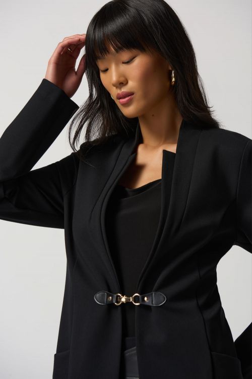 Joseph Ribkoff Black Square Neck Coat Style 233064