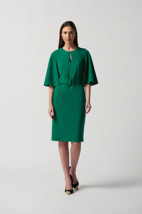 Joseph Ribkoff Kelly Green Butterfly Sleeve Sheath Dress Style 233094