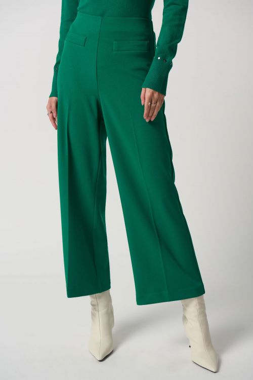 Joseph Ribkoff Kelly Green High-Rise Wide-Leg Pants Style 233098