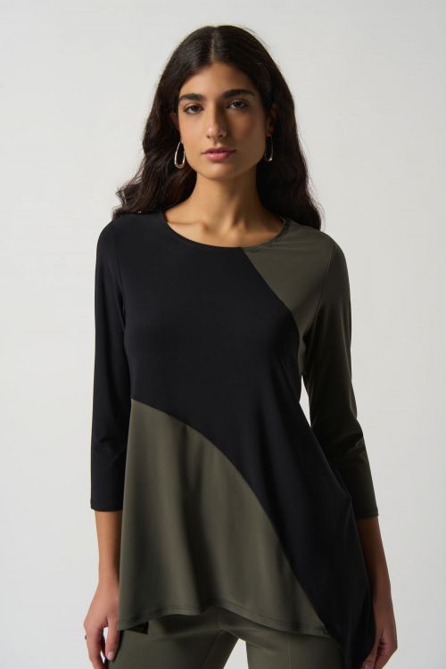 Joseph Ribkoff Asymmetrical Colour-Block Top Style 233118