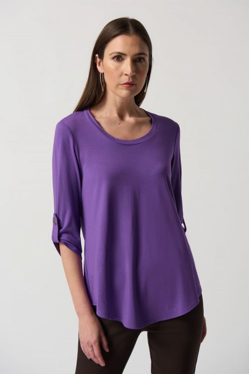 Joseph Ribkoff Violet Boxy Jersey Top Style 233134