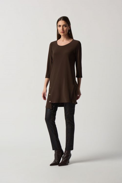 Joseph Ribkoff Mocha Asymmetrical Tunic Style 233153