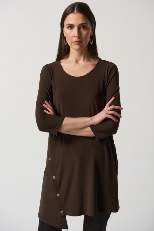 Joseph Ribkoff Mocha Asymmetrical Tunic Style 233153