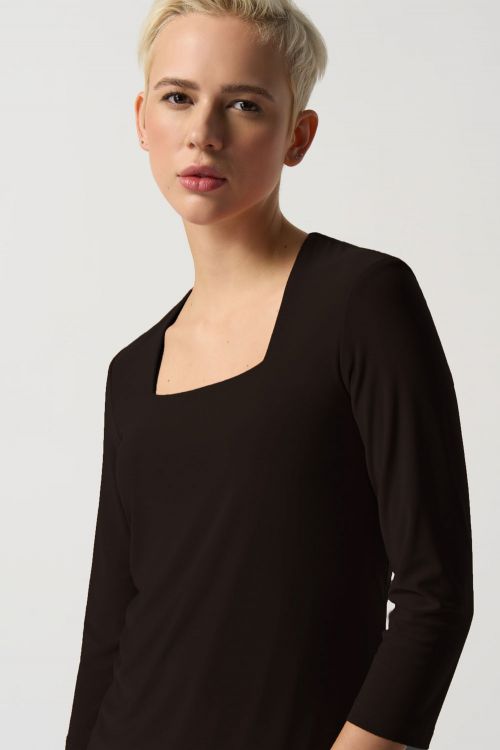 Joseph Ribkoff Black Square Neck Top Style 233185