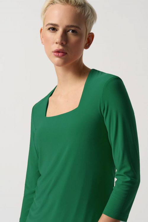 Joseph Ribkoff Kelly Green Square Neck Top Style 233185