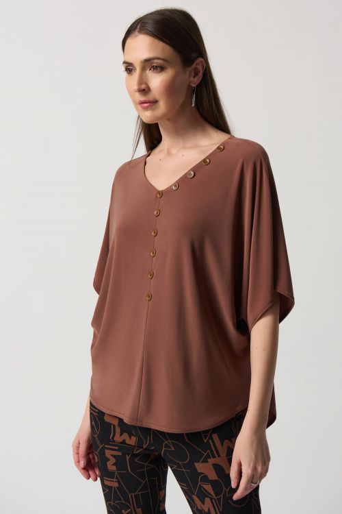 Joseph Ribkoff Toffee Dolman Sleeve Top Style 233202