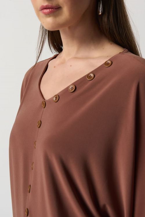 Joseph Ribkoff Toffee Dolman Sleeve Top Style 233202