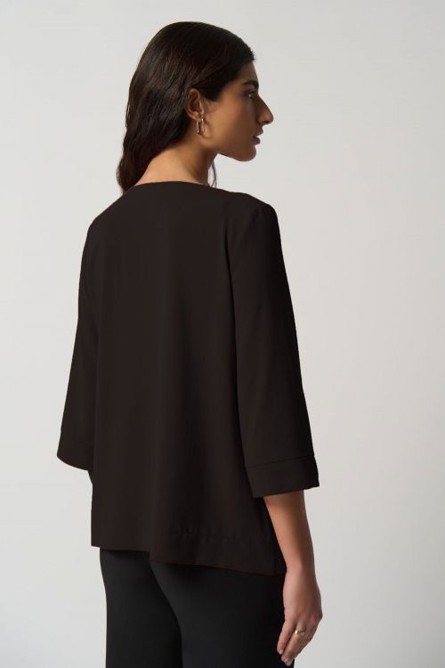 
Joseph Ribkoff Black Trapeze Top With Single Button Style 233206
