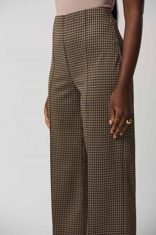 Joseph Ribkoff Black/Beige Houndstooth Culotte Pants Style 233249