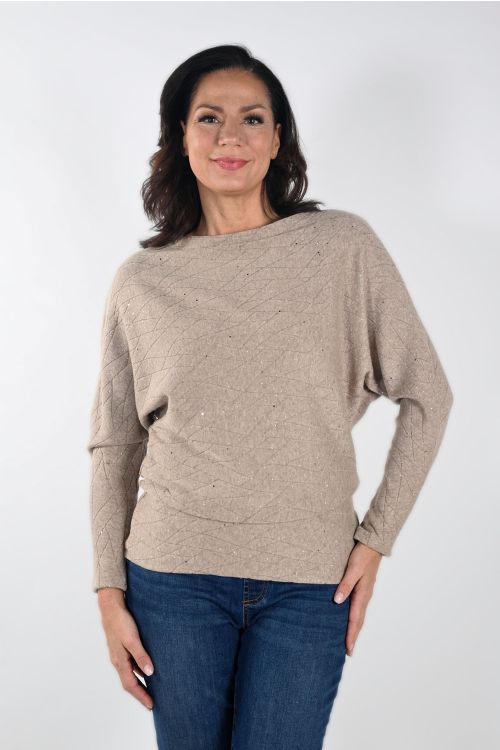 Frank Lyman Oatmeal Knit Sweater Style 233484