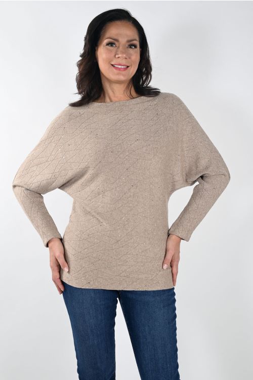 Frank Lyman Oatmeal Knit Sweater Style 233484