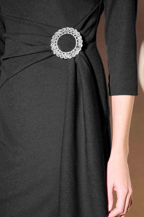 Joseph Ribkoff Black Buckle Sheath Dress Style 233702