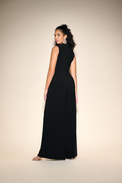 Joseph Ribkoff Black Sleeveless Wide-Leg Jumpsuit Style 233727