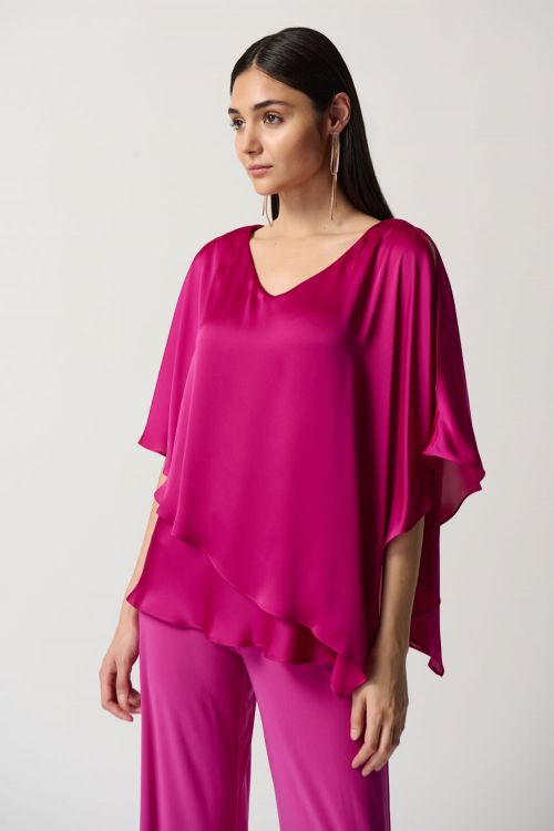 Joseph Ribkoff Opulence Satin Cape Top Style 233754