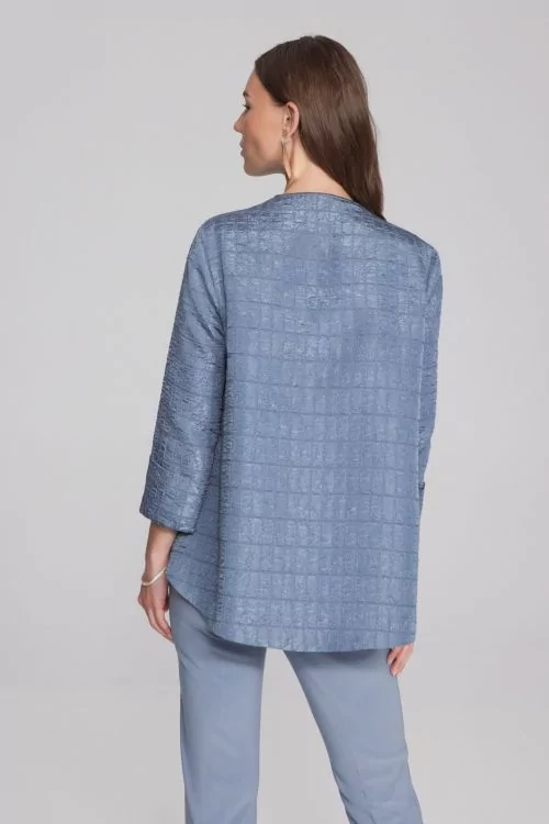 Joseph Ribkoff Serenity Blue Mock Neck Swing Jacket Style 233792