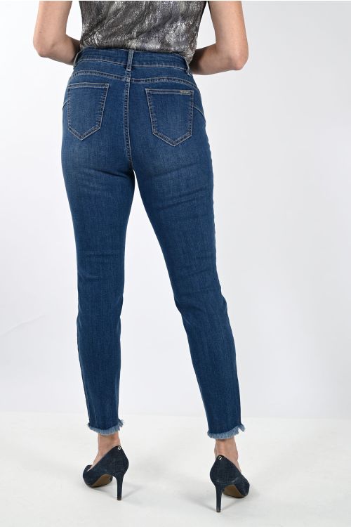 Frank Lyman Blue Woven Denim Pants Style 233807