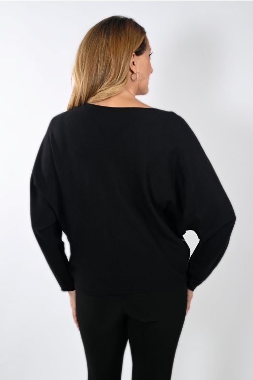 Frank Lyman Black/Silver Knit Top Style 233868U