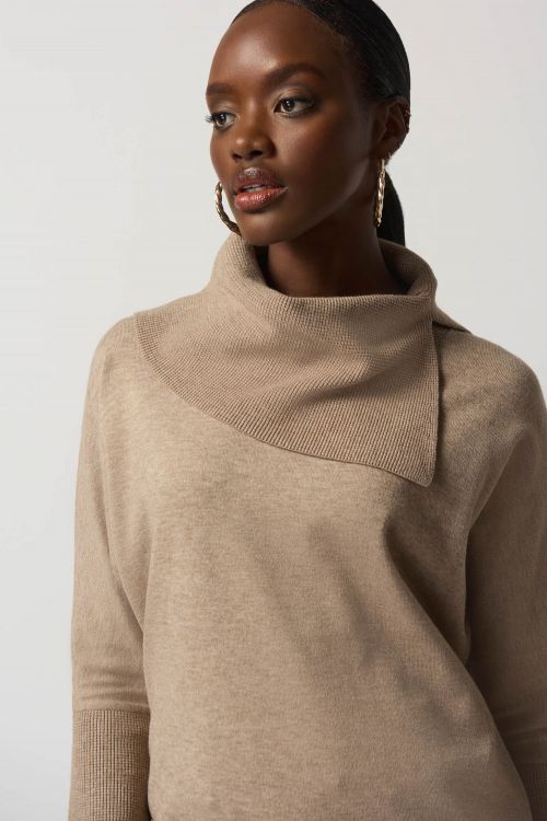 Joseph Ribkoff Latte Mélange Asymmetrical Sweater Style 233955