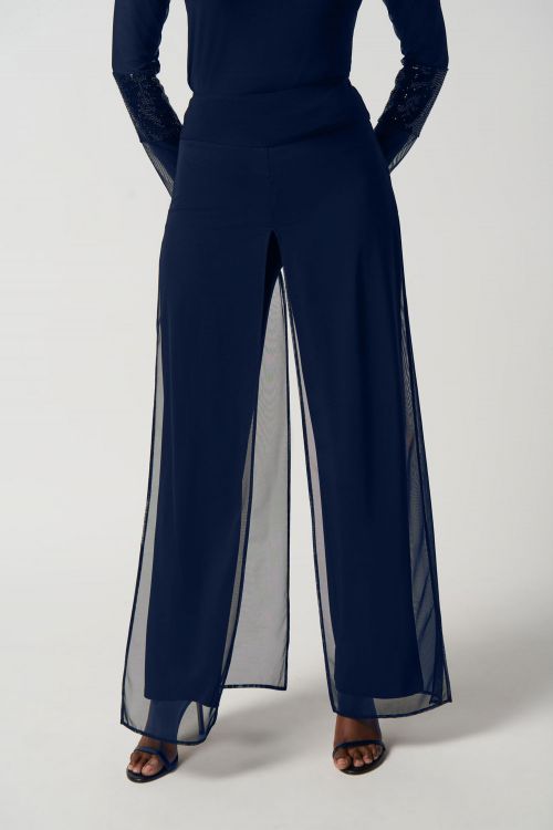 Joseph Ribkoff Midnight Blue Wide Leg Pull On Pants Style 234010