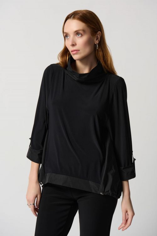 Joseph Ribkoff Black Color Block Top Style 234140