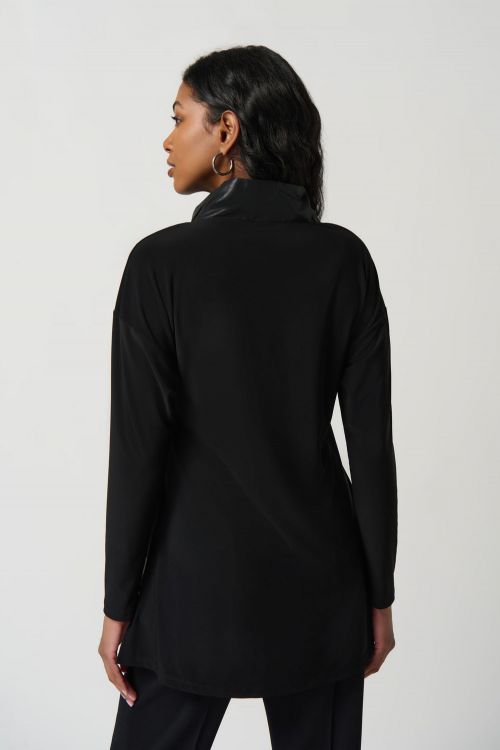 Joseph Ribkoff Black Tunic With Funnel Collar Style 234247