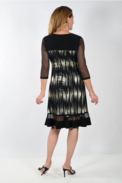 Frank Lyman Black/Gold Knit Dress Style 239181