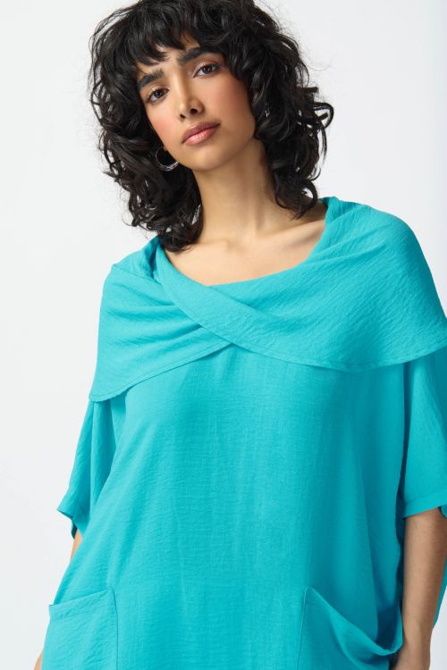 Joseph Ribkoff Seaview Gauze Cowl Neck Tunic Style 241043