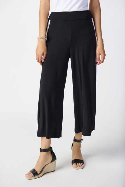 Joseph Ribkoff Black/Vanilla Pull-On Culotte Pants Style 241058