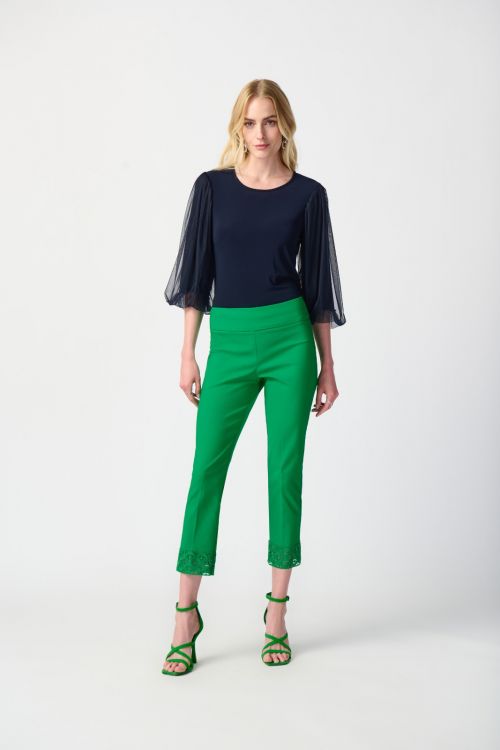 Joseph Ribkoff Island Green Crop Pull-on Pants Style 241102