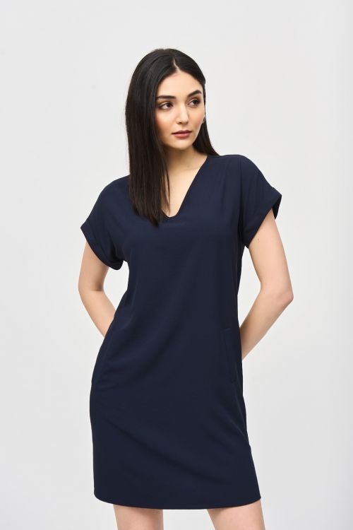 Joseph Ribkoff Midnight Blue Stretch Straight Dress Style 241129