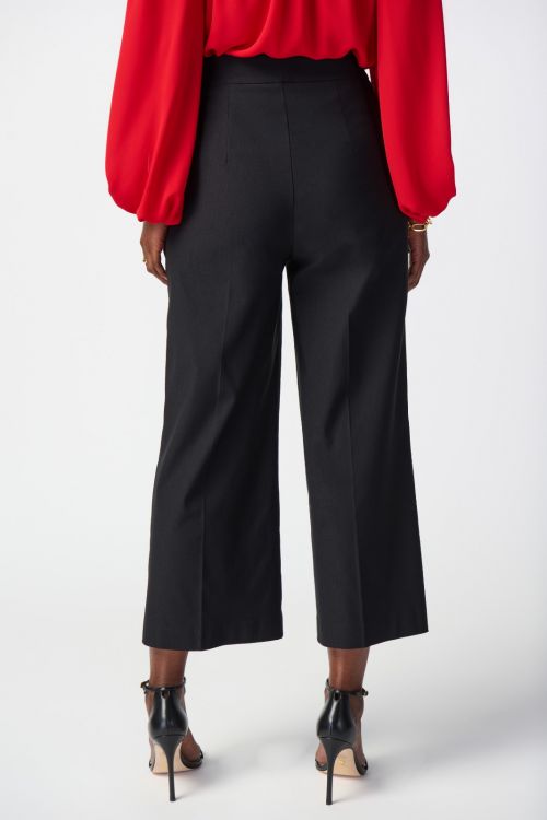 Joseph Ribkoff Black Culotte Pants With Gold Buttons Style 241166