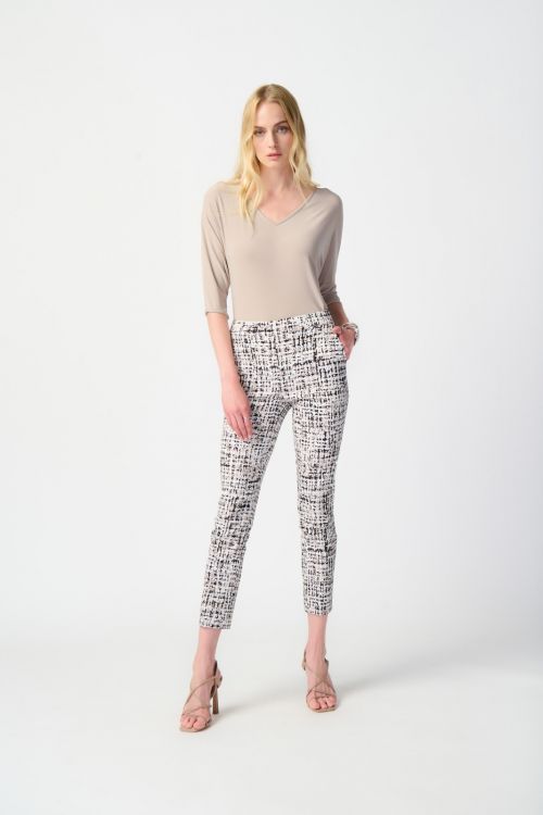 
Joseph Ribkoff Vanilla/Multi Abstract Print Pull-On Pants Style 241189
