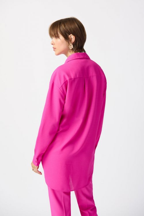 Joseph Ribkoff Ultra Pink Long Textured Blouse Style 241259