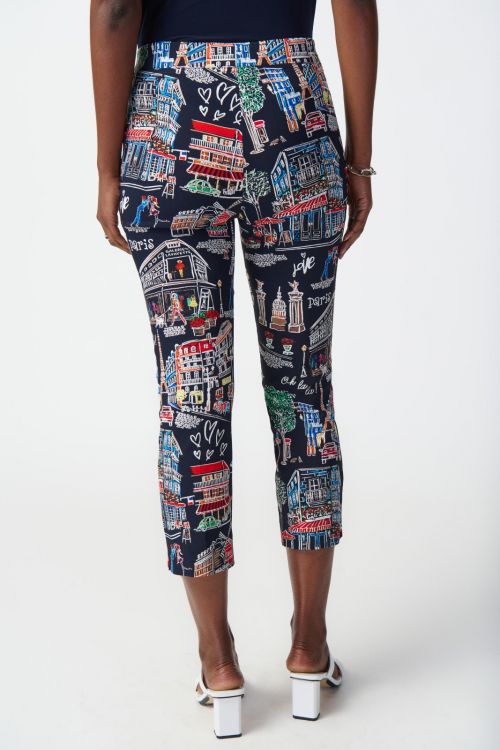 Joseph Ribkoff Midnight Blue/Multi Pull-On Pants Style 241268