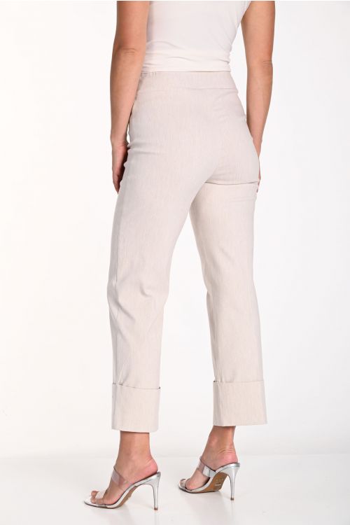 Frank Lyman Oatmeal Pants With Rolled Up Hem Style 241288