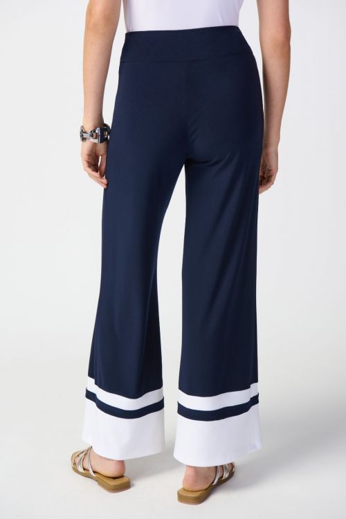 Joseph Ribkoff Midnight/Vanilla Colour-Block Wide-Leg Pants Style 241292