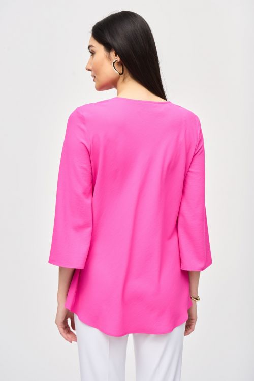 Joseph Ribkoff Ultra Pink Cowl Neck Flared Top Style 241309