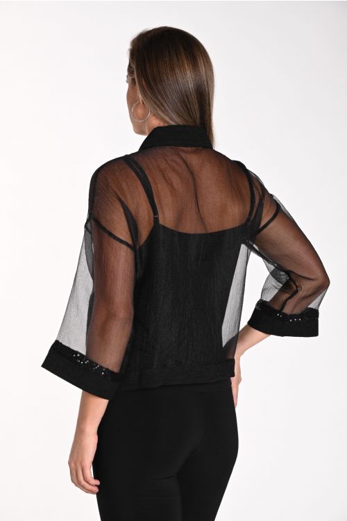 Frank Lyman Black Chiffon Blouse Style 241315U